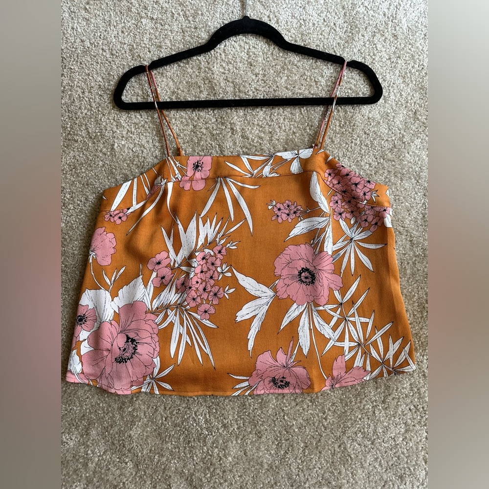 Express orange floral tank top. Size medium. Worn once.